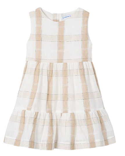 Cinnamon Plaid Linen Dress
