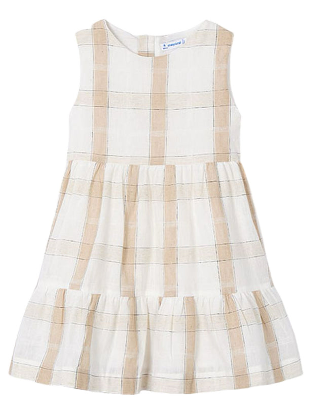 Cinnamon Plaid Linen Dress