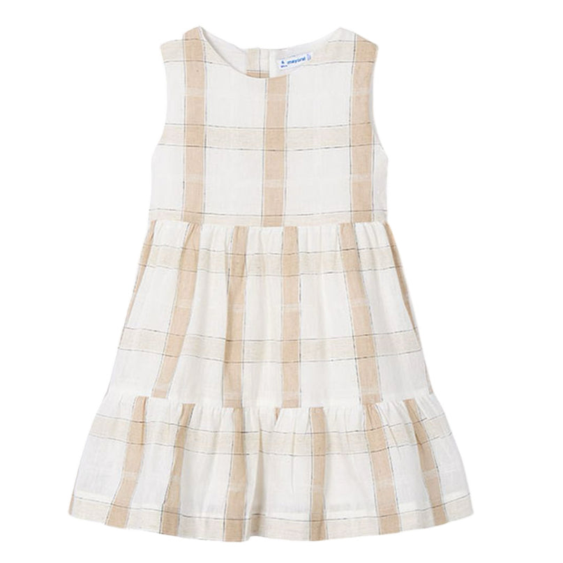 Cinnamon Plaid Linen Dress