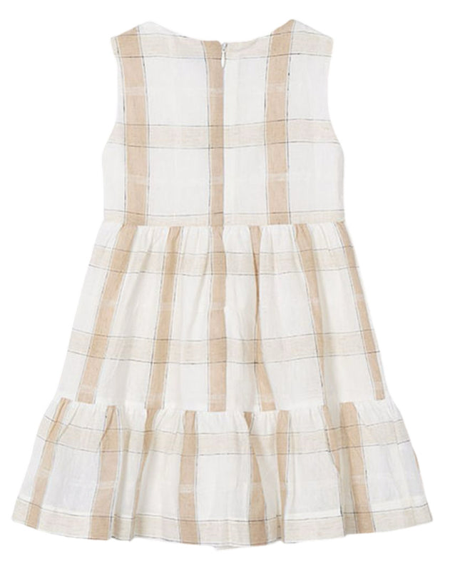 Cinnamon Plaid Linen Dress