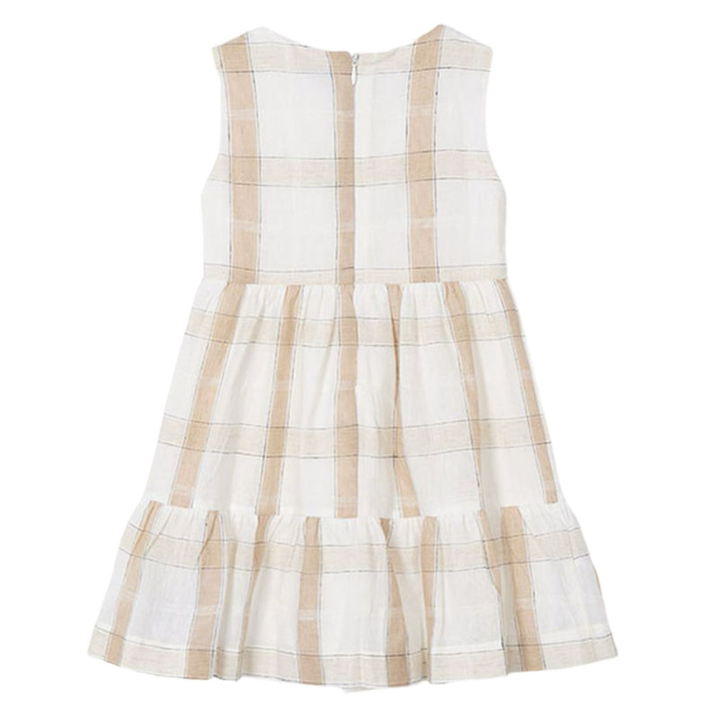 Cinnamon Plaid Linen Dress