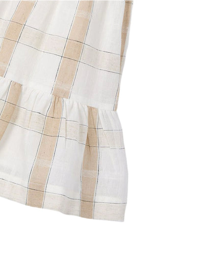 Cinnamon Plaid Linen Dress