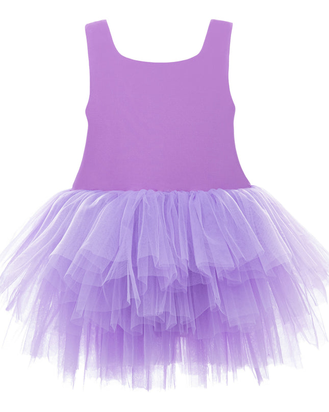Purple Iris Solid Tutu Dress