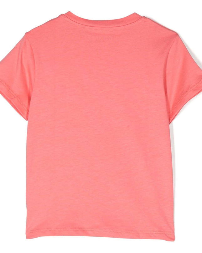 PALM ANGELS-PGXB001S23JER0012601-CURVED LOGO T-SHIRT CORAL WHITE