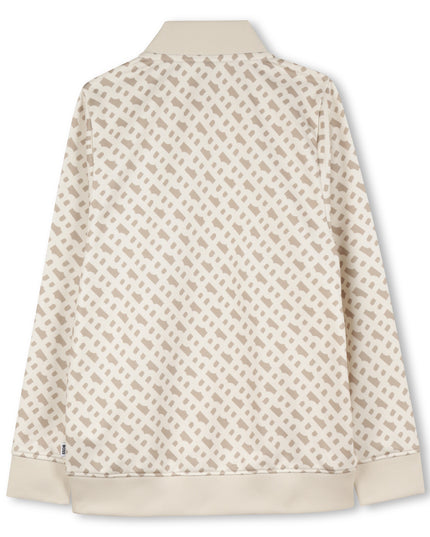 Sand Logo Pattern Bomber Jacket