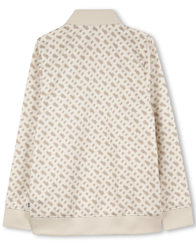 Sand Logo Pattern Bomber Jacket