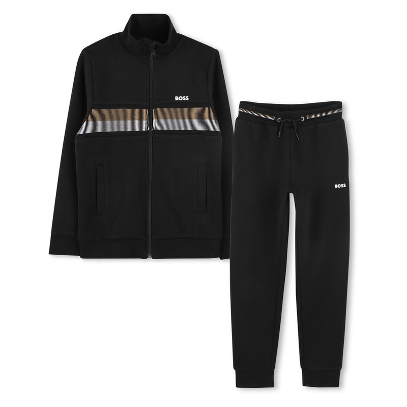 Black Cardigan Track Outfit Set