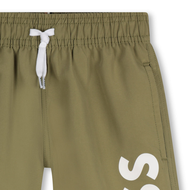 Dark Green Logo Swim Shorts