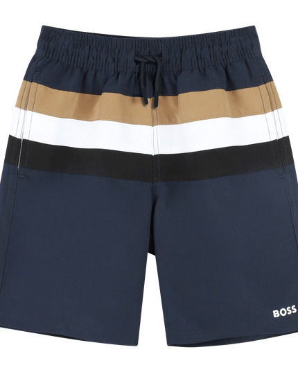 Navy Colorblock Swim Shorts