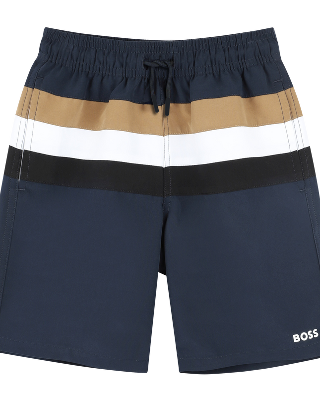 Navy Colorblock Swim Shorts