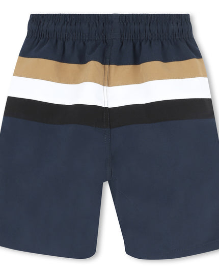 Navy Colorblock Swim Shorts
