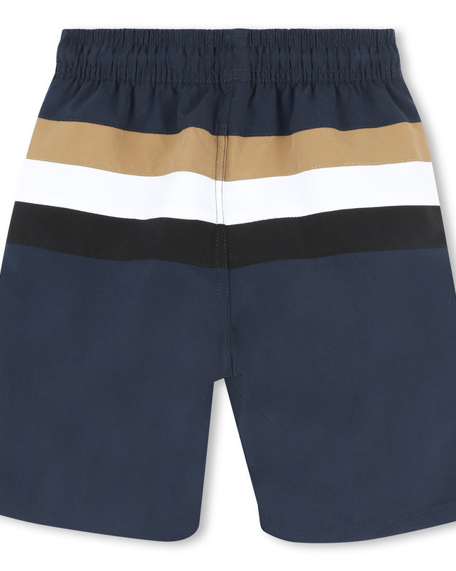 Navy Colorblock Swim Shorts