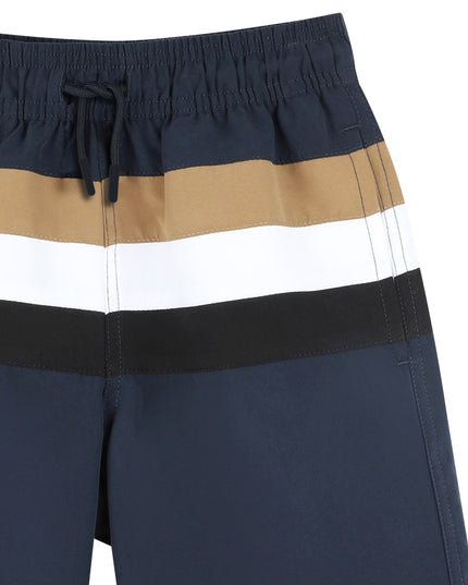 Navy Colorblock Swim Shorts