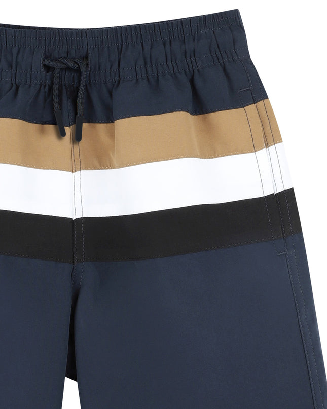 Navy Colorblock Swim Shorts