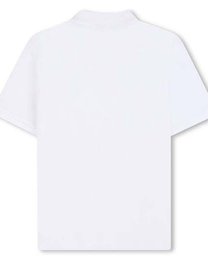 White Short Sleeve Block Polo