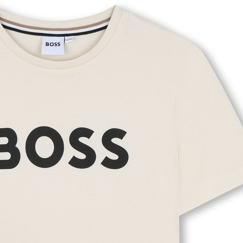 Beige Sand Logo Short Sleeve T-Shirt
