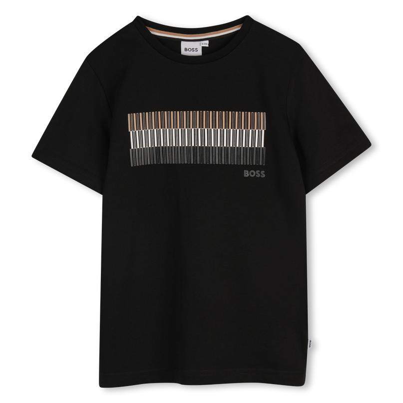 Black Short Sleeve Block Abstract T-Shirt