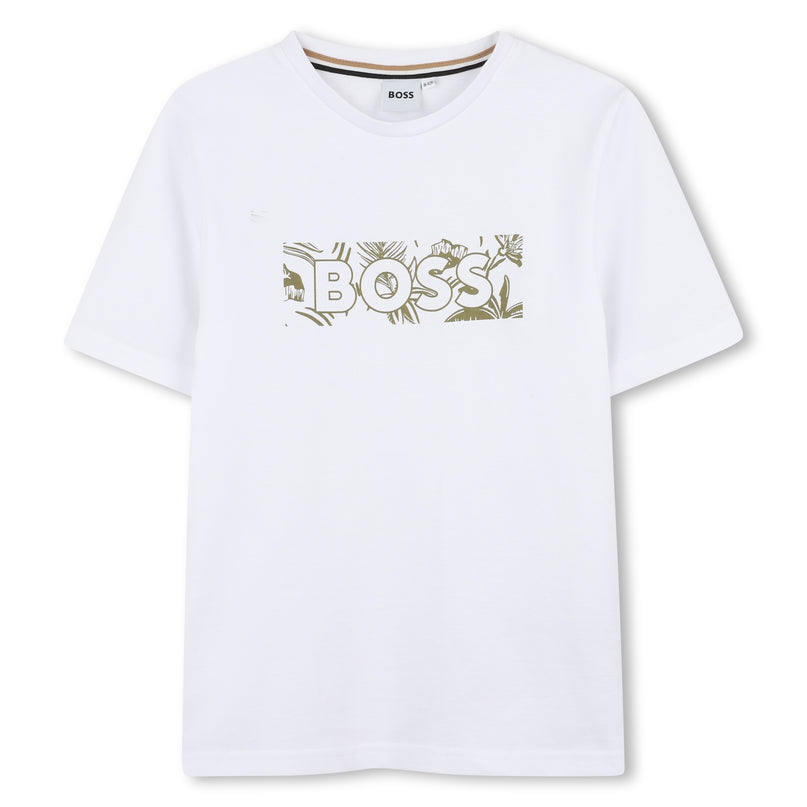 White Green Leaf Logo T-Shirt