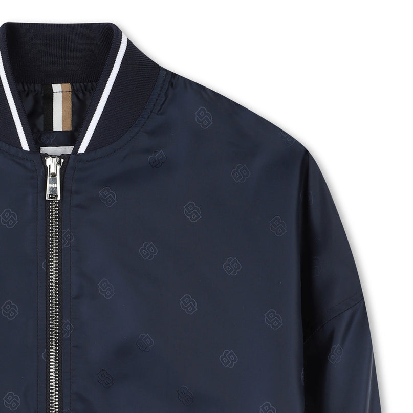 Navy Logo Bomber Jacket