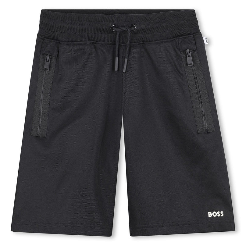 Black and White Workout Shorts Set