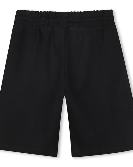 Black Beige Polo Textile Shorts Set