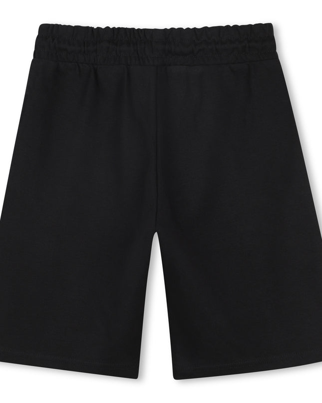 Black Beige Polo Textile Shorts Set