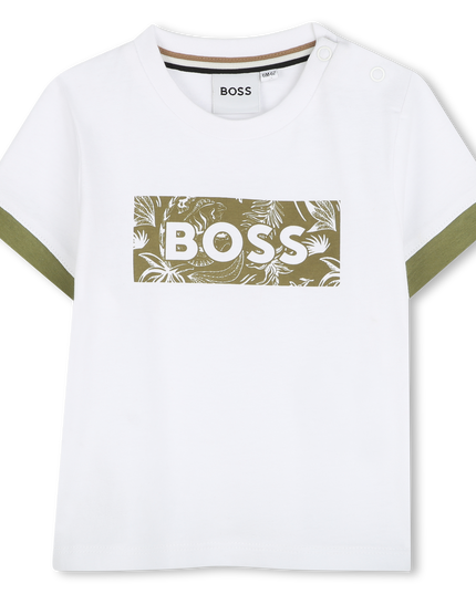 White Leaf Accent Logo T-Shirt