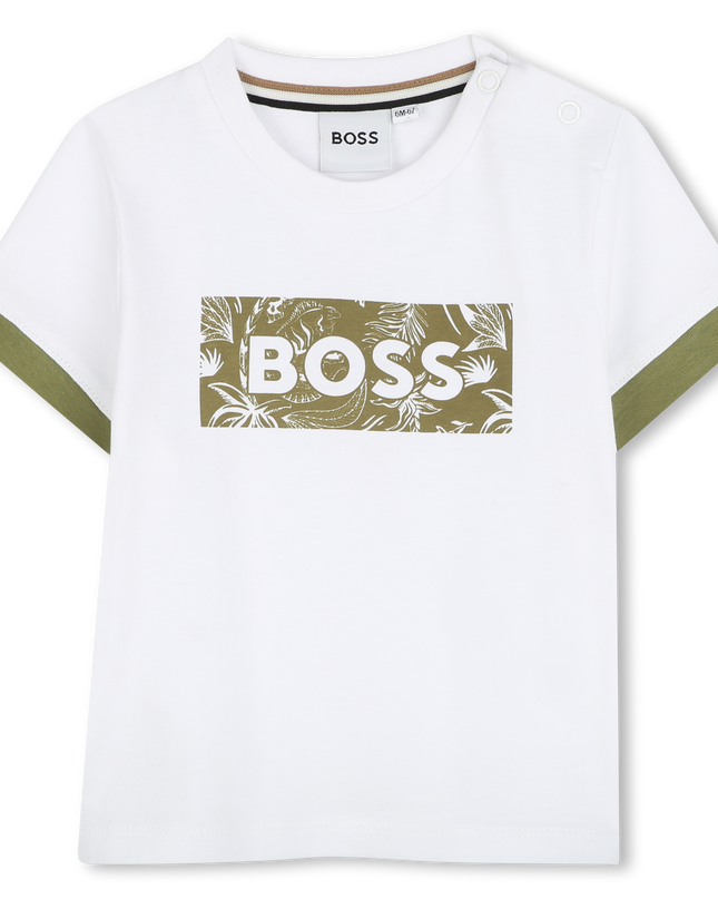 White Leaf Accent Logo T-Shirt
