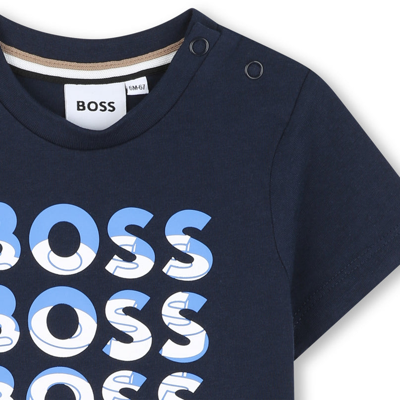 Navy Blue Overlay Logo T-Shirt