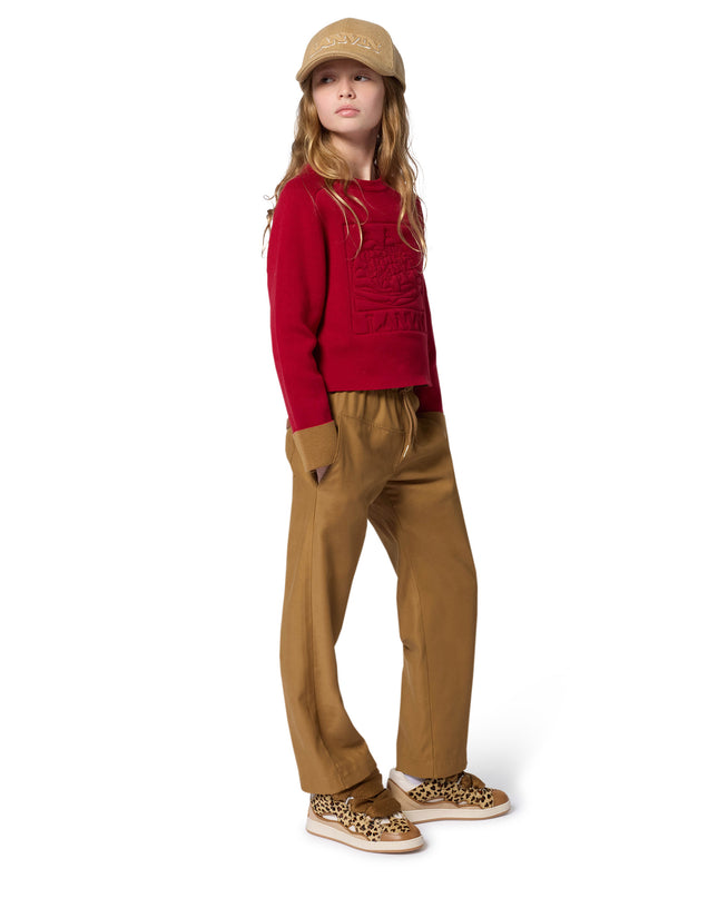 Kids Atelier-Lanvin-Beige Sneakers for Girl With Leopard Pattern