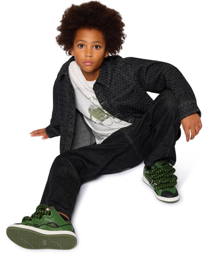 Kids Atelier-Lanvin-Enfant Green Curb Sneakers for Boys