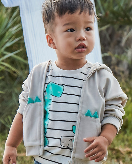 Teal Striped Dinosaur T-Shirt