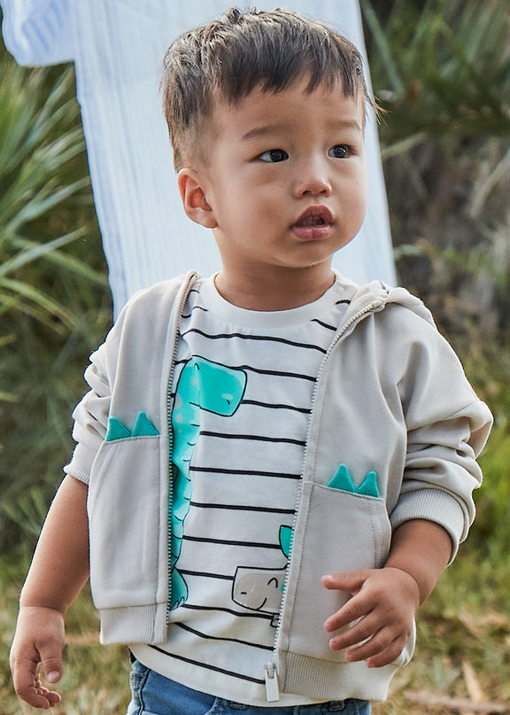Teal Striped Dinosaur T-Shirt
