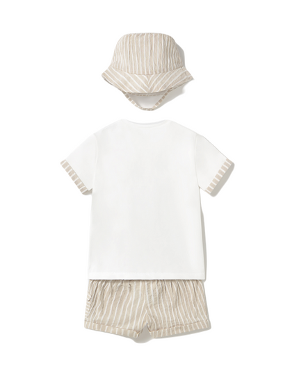 Beige Root 3 Piece Shorts Set