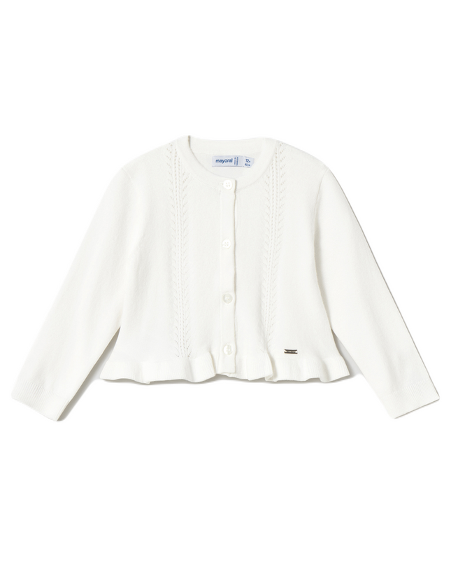 Natural Baby Ruffle Tricot Cardigan