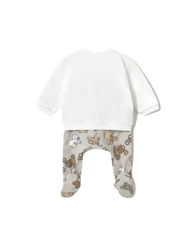 Beige 2 Piece Babygrow With Teddy Bears