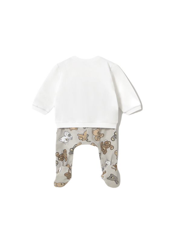 Beige 2 Piece Babygrow With Teddy Bears