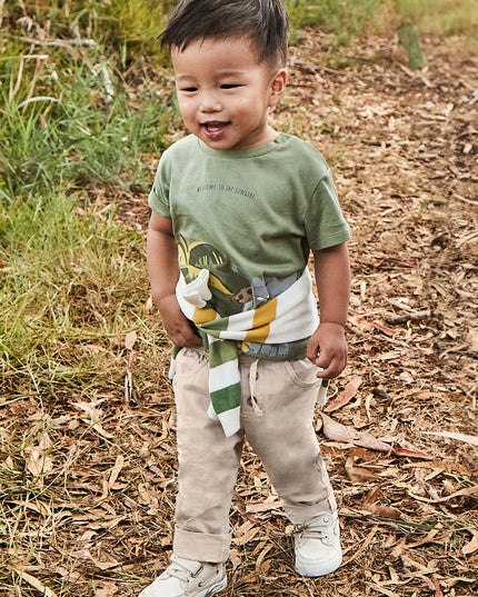 Beige Baby Straight-Leg Pants