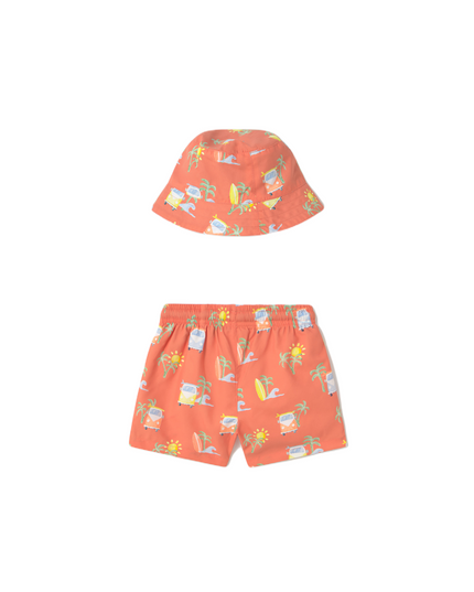 Coral Summer Roadtrip Swimsuit Set