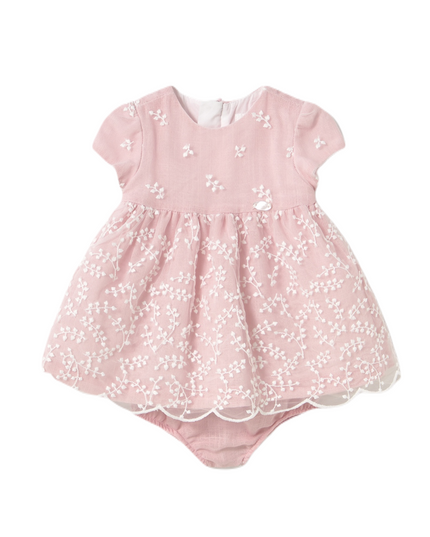 Baby Rose Floral Garland Chiffon Dress