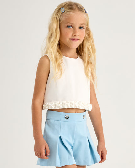 Sky Button Shorts