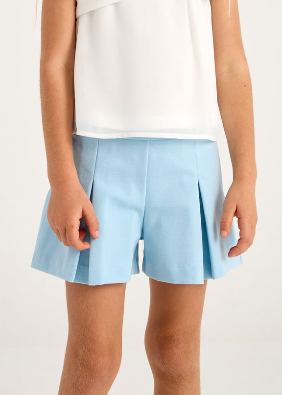 Sky Button Shorts