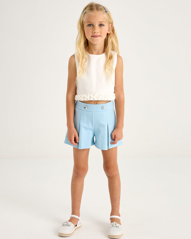 Sky Button Shorts