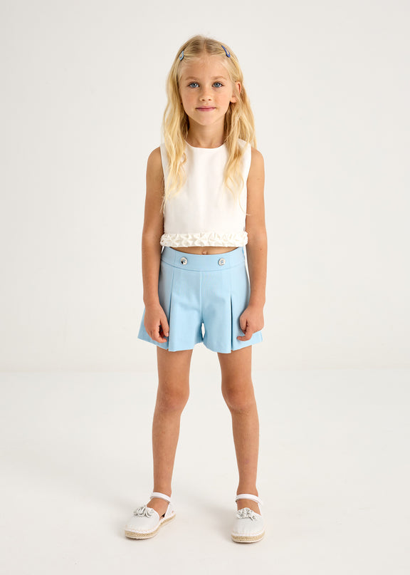 Sky Button Shorts
