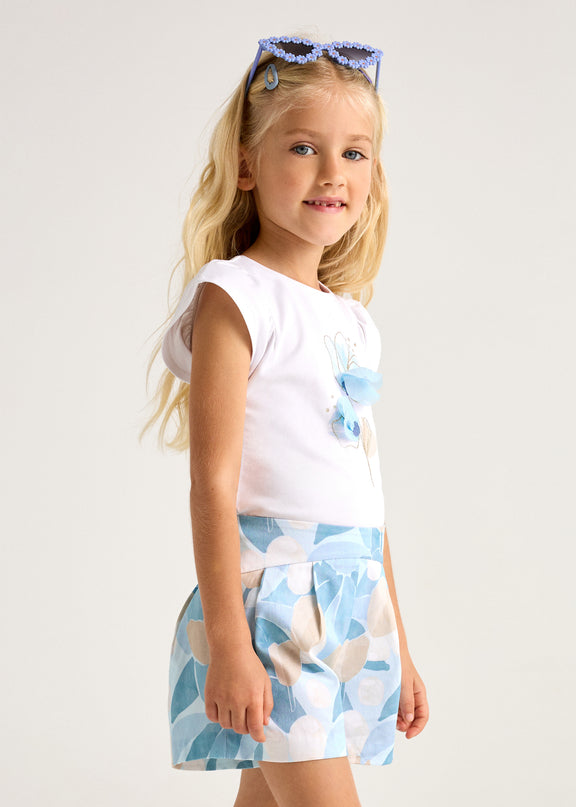 Blue Sky Floral Skort
