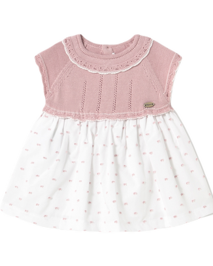 Kids Atelier-Mayoral-Sakura Pointelle Knit Cotton Dress