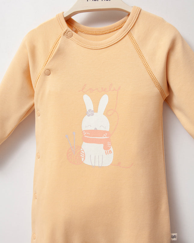 Tangerine Lovely Bunny One-Piece Set