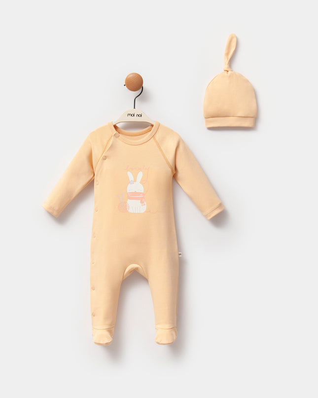 Tangerine Lovely Bunny One-Piece Set