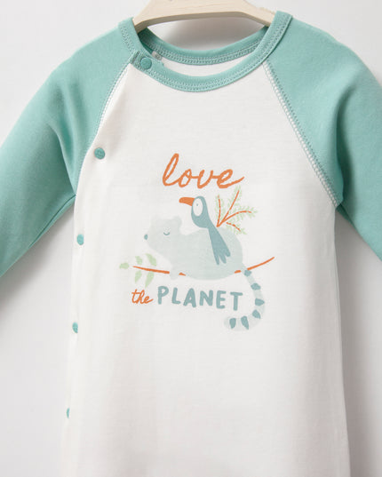 Teal Love The Planet One-Piece Set