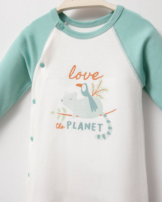 Teal Love The Planet One-Piece Set